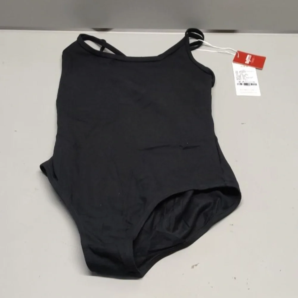 Daydance Girls Black Ballet Leotard Criss Cross Back Camisole Dancewear Size 13